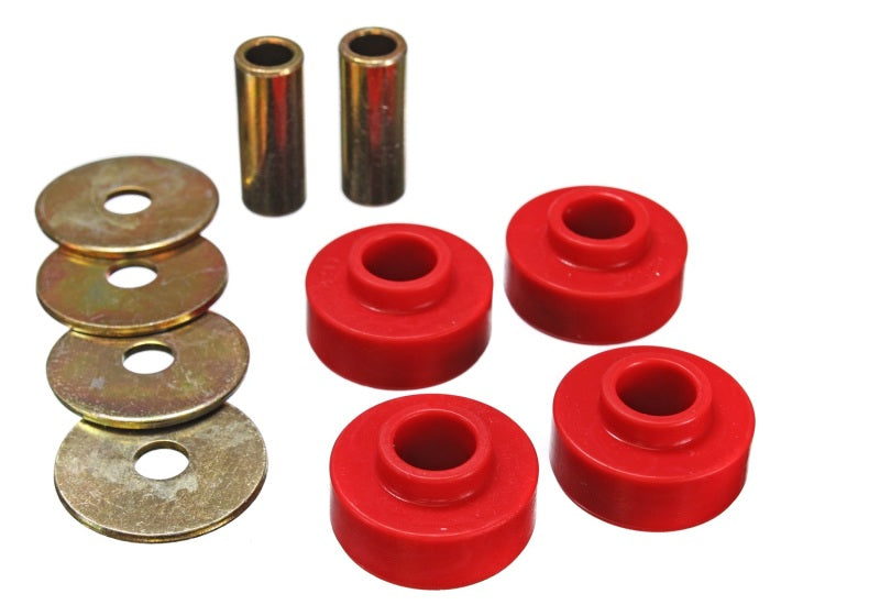 Energy Suspension 4.1126R Red Differential Carrier Bushing Set for Ford Mustang and Thunderbird (1989-2004)