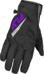 Fly Racing Title Long Gloves Black/Purple XL with Heat Settings and Weatherproof Technology