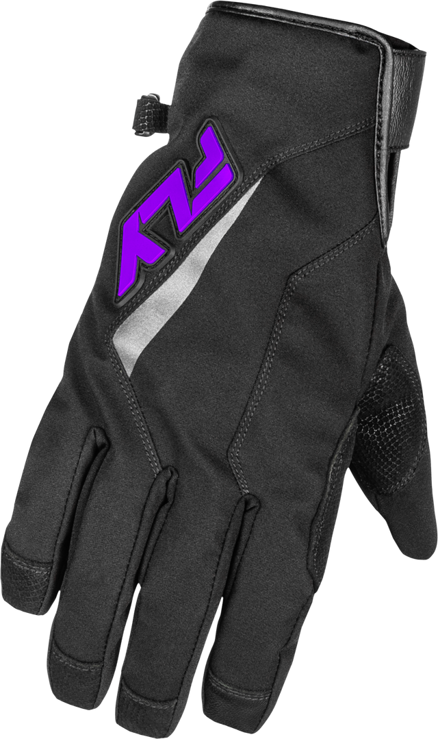Fly Racing 371-06193X Long Gloves for Motorcycles - Black and Purple, Weatherproof and Heated with LED Control