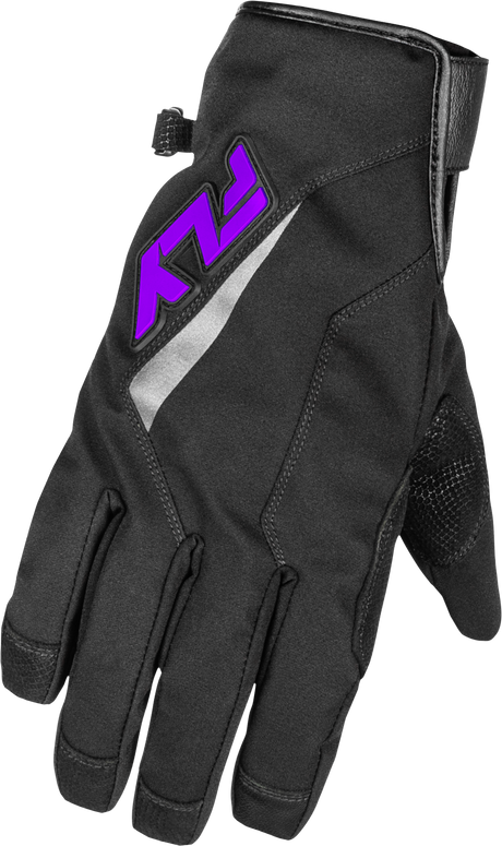 Fly Racing Title Long Gloves Black/Purple XS with Weatherproof Technology and Heated Features