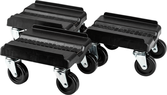 Open Trail Plow Dolly 3 Piece Set for ATV and UTV - Heavy Duty Casters and Lightweight Plastic Construction
