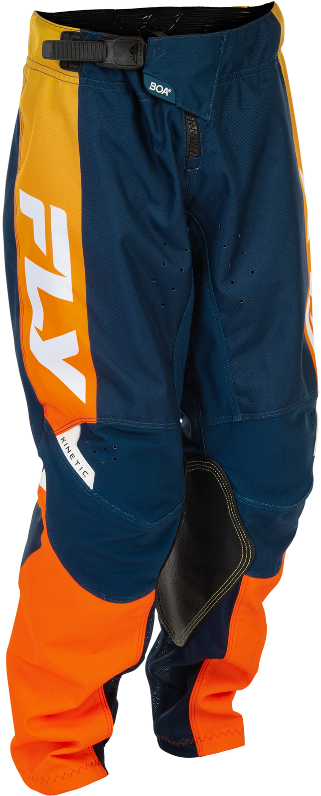 Fly Racing Youth Kinetic Pants Navy/Orange Size 24 – Durable Motorcycle Riding Gear with Mesh Comfort Liner and Adjustable Fit