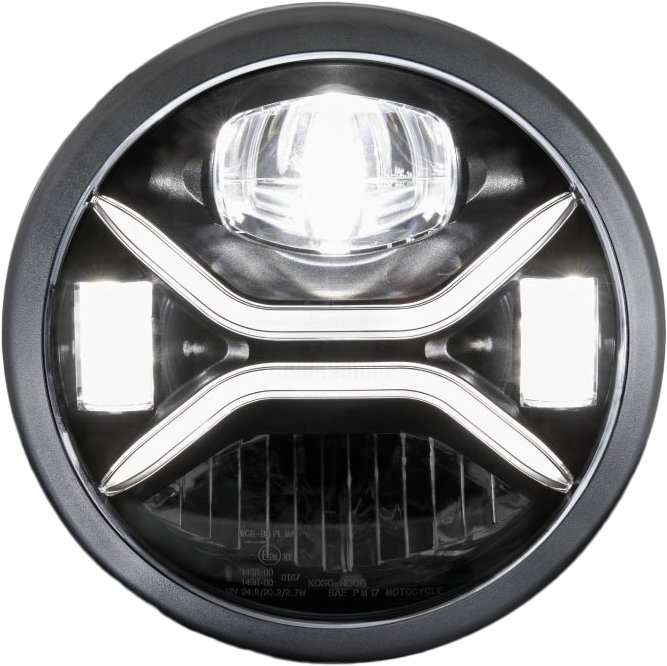 KOSO 7-Inch Zenith LED Headlight with H4 Plug for Harley Davidson FLHR Road King & Dyna Switchback