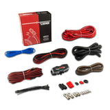 DS18 AMP KIT4 4-Gauge Amplifier Installation Kit with Red Wiring for Car Audio Systems