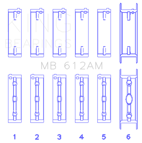 King Engine Bearings Volvo 520/B5252/B5254F/T/B5234F/T (Size +0.25mm) Main Bearing Set