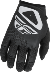 Fly Racing Kinetic Sym Gloves Black/White - Lightweight Race Gloves for Motorsports