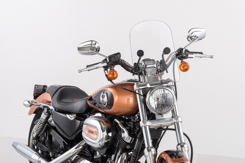 Slipstreamer HD-3 Tombstone Windshield with Clear Acrylic Shield for Motorcycles, 1 1/4 inch Mounting