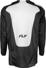 Fly Racing Kinetic Sym Jersey Black/White Medium - Motocross Riding Gear for Honda, Yamaha, Kawasaki, Suzuki, and KTM
