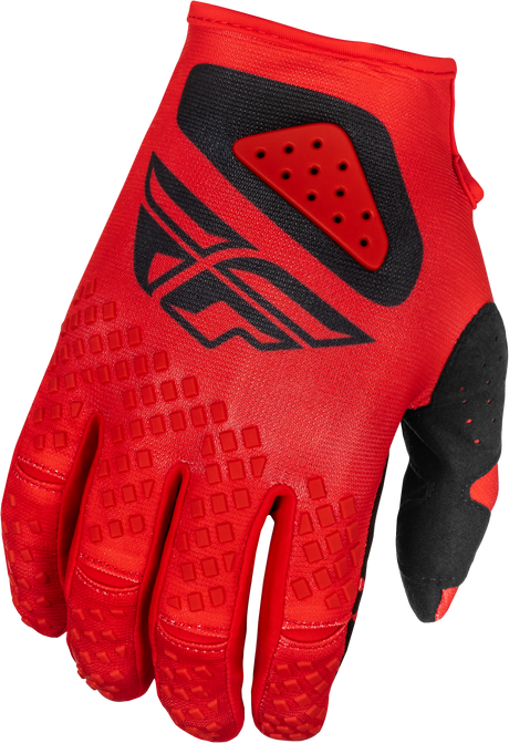 Fly Racing Youth Kinetic Center Gloves Red/Black – Offroad MX Gloves for Youth Large Hands