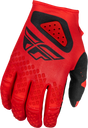 Fly Racing Youth Kinetic Center Gloves Red/Black – Offroad MX Gloves for Youth Large Hands