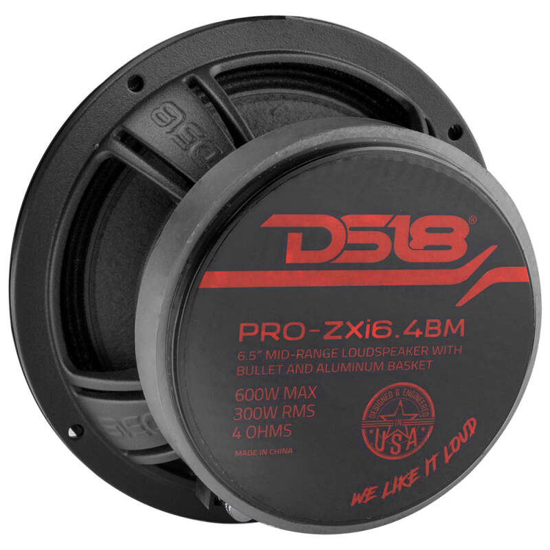 DS18 PRO-ZXI6.4BM 6.5-Inch 300 Watts RMS Mid-Range Loudspeaker for Car Audio - Fits Most Vehicles