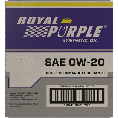 Royal Purple Premium Synthetic High Performance Multi-Grade 0W-20 Motor Oil - 1 Quart