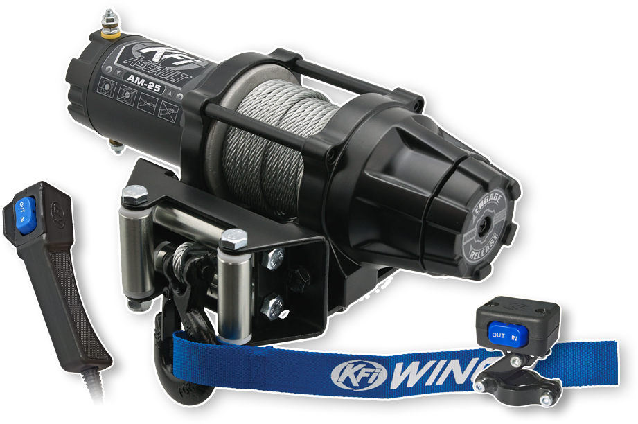 KFI AM-25 2500LB STEEL CABLE ASSUALT SERIES WINCH