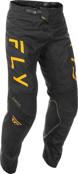 Fly Racing Kinetic Center Pants Black/Gold Size 28 – Motorcycle Riding Gear with Ventilation and Flexibility