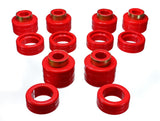 Energy Suspension Chevy Pickup 2WD/4WD Body Mount Set - Red Polyurethane for 1990-1991 Chevrolet C1500