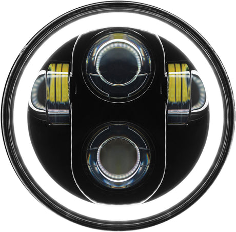 PATHFINDER HD5MBH 5 3/4 Inch LED Headlight with Full Halo for Jeep Wrangler, Toyota Tacoma, Ford F-150