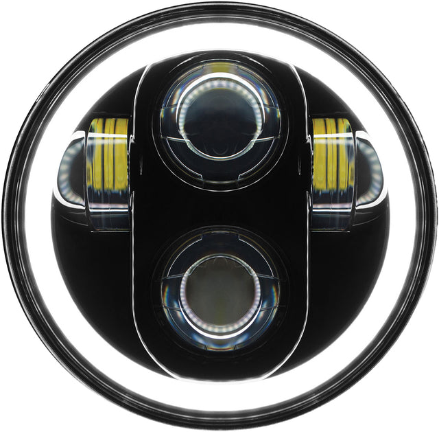 PATHFINDER HD5MBH 5 3/4 Inch LED Headlight with Full Halo for Jeep Wrangler, Toyota Tacoma, Ford F-150