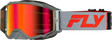 Fly Racing Zone Pro Goggle Grey/Red with Light Red Mirror and Amber Lens – ATV, Motorcycle, Off-Road Vehicle Fitment