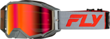 Fly Racing Zone Pro Goggle Grey/Red with Light Red Mirror and Amber Lens – ATV, Motorcycle, Off-Road Vehicle Fitment