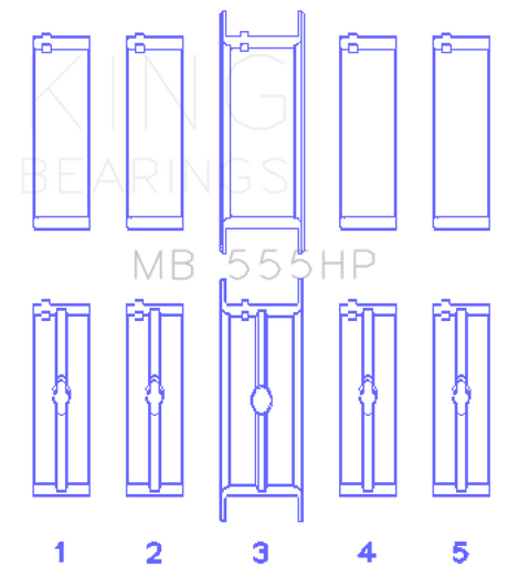 King Engine Bearings Chrysler 350/361/383/403 (Size STDX) Main Bearing Set