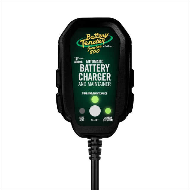 Battery Tender Junior 12V 800mA Powersports Battery Charger and Maintainer - Part #022-0199-DL-WH