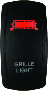 DragonFire Racing Lighted Switch Grill Light On/Off Red - Durable LED Logo Pattern with Waterproof Certification