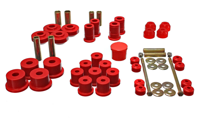 Energy Suspension Hyper-Flex Master Bushing Set for 1967-1973 Ford Mustang - Red polyurethane performance upgrade