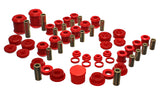 Energy Suspension 5.18107R Hyper-Flex Master Bushing Set for 1995-1998 Mitsubishi Eclipse - Red polyurethane performance components for FWD/AWD models