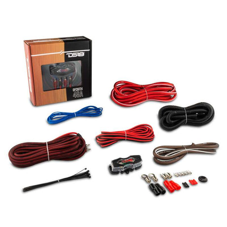 DS18 Amplifier Installation Kit 4-Gauge OFC Copper - Universal Fit for Car Audio Systems
