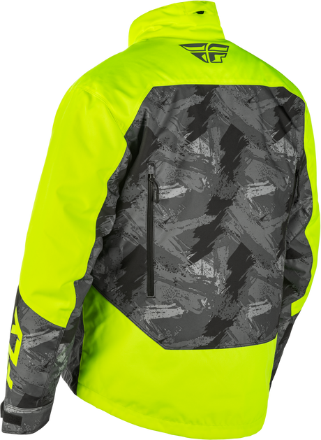 Fly Racing SNX Pro Jacket Hi Vis/Black for Snowmobiles – Waterproof, Insulated, Adult Fit