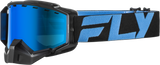 Fly Racing Zone Snow Goggle Black/Blue with Sky Blue Mirror and Blue Lens
