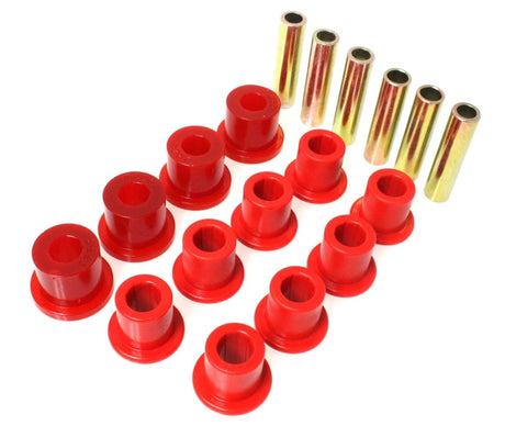 Energy Suspension Front Leaf Spring & Shackle Bushing Set – Red for 1988-1995 Jeep Wrangler