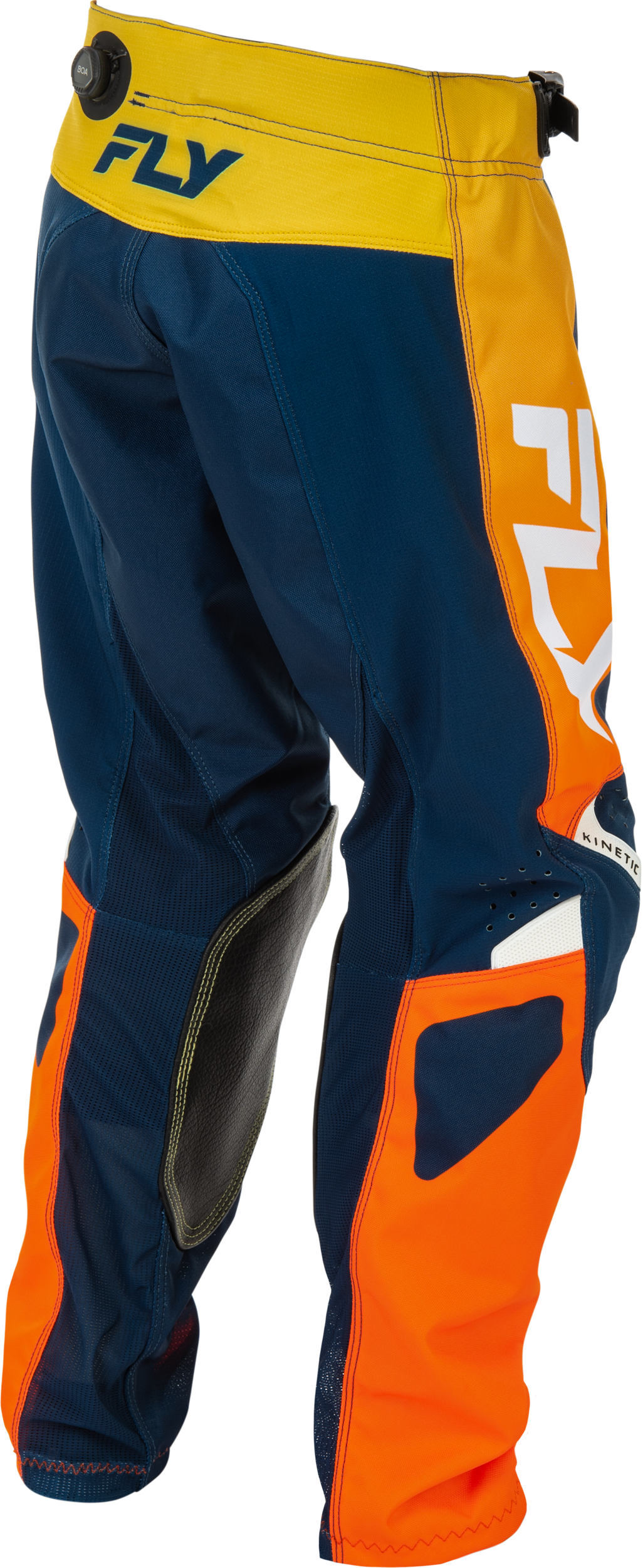 Fly Racing Youth Kinetic Pants Navy/Orange Size 24 – Durable Motorcycle Riding Gear with Mesh Comfort Liner and Adjustable Fit