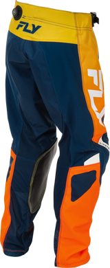 Fly Racing Youth Kinetic Pants Navy/Orange Size 24 – Durable Motorcycle Riding Gear with Mesh Comfort Liner and Adjustable Fit