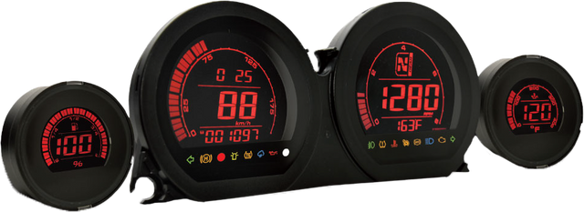KOSO HD03 Series Gauge Kit for Harley Davidson FLHT and FLTR Models (2014-2017) with Color Changeable LCD Display