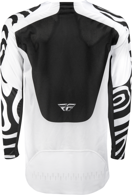 Fly Racing Evolution DST Abyss Jersey in White/Black - Large Fit for Off-Road and Motocross Vehicles