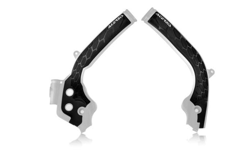 Acerbis 2449531035 X-Grip Frame Guards for KTM 125-450 SX/SX-F/XC-F/XC/XC-W/EXC-F and Husqvarna Models, White/Black