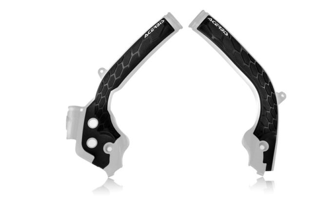 Acerbis 2449531035 X-Grip Frame Guards for KTM 125-450 SX/SX-F/XC-F/XC/XC-W/EXC-F and Husqvarna Models, White/Black