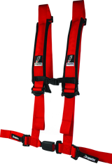 DragonFire Racing H-Style 4-Point Harness with EZ-Adjust and 2-Inch Buckle in Red, Part Number 522045