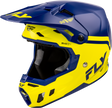 Fly Racing Formula CC Objective Helmet Navy/Yellow Large – DOT & ECE Approved Motorcycle Helmet with Adaptive Impact System for Cruiser, Touring, and Off-Road Bikes