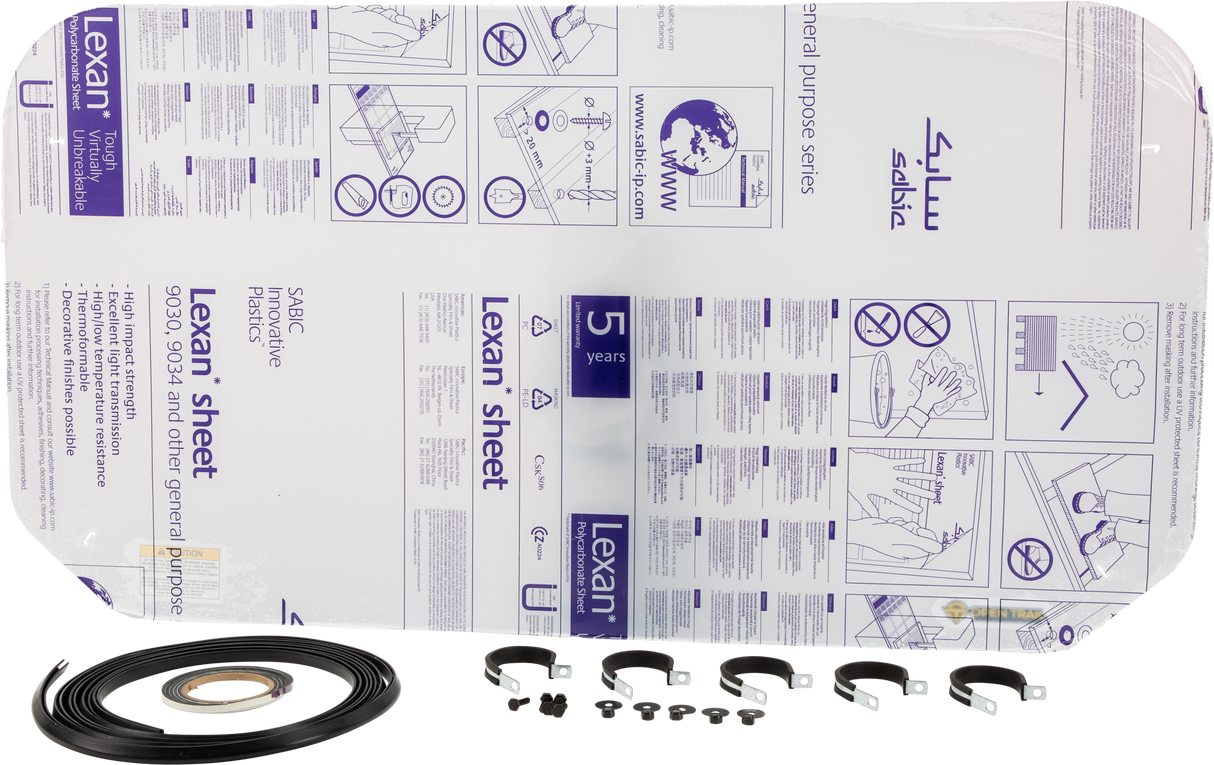 Open Trail Rear Windshield for Kawasaki Mule SX and Mule 600 – Clear, 2017-2009 Models