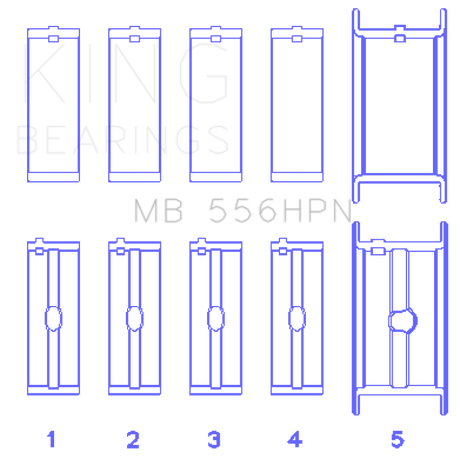 King Engine Bearings Chevrolet 396-502 Gen IV/V/VI Main Bearing Set (Size 030)