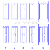 King Engine Bearings Chevrolet 396-502 Gen IV/V/VI Main Bearing Set (Size 010)