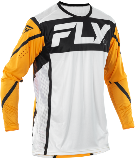 Fly Racing Lite Jersey White/Black/Mustard XL - Designed for MX and Off-Road Motorcycles