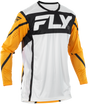 FLY RACING Lite Jersey White/Black/Mustard 2X – Versatile Motorcycle Riding Jersey with Advanced Ventilation