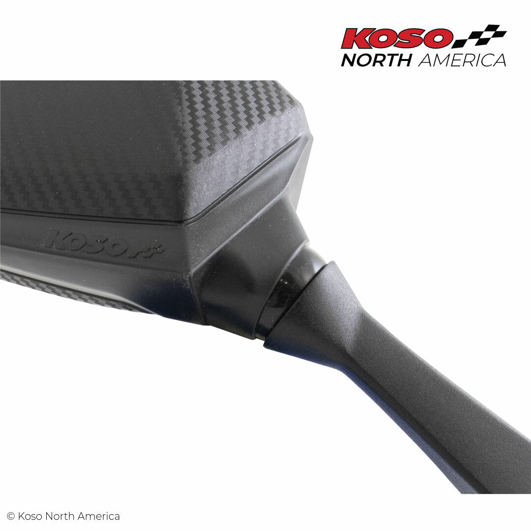 KOSO Sprint Mirrors PR Black - Fits M8 and M10 Motorcycles
