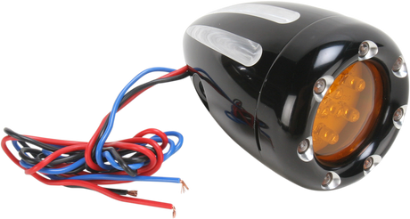 ARLEN NESS Turn Signals - LED - Deep Cut - Black/Amber - White Ring 12-765