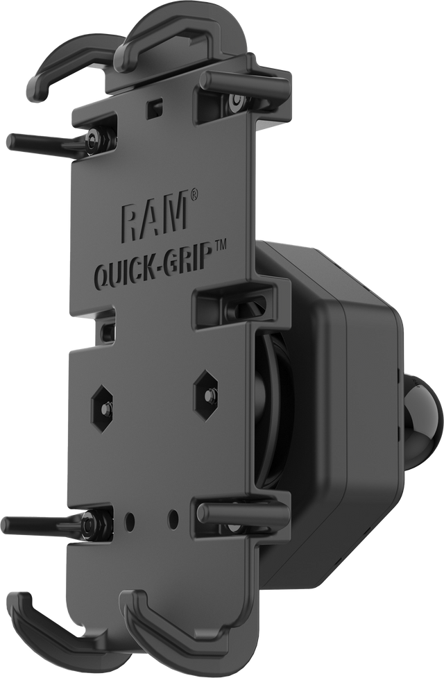 RAM Quick Grip XL Phone Holder with Vibe-Safe Adapter and Ball for Ford F-150, Chevrolet Silverado, Dodge RAM, Toyota Tundra, and more