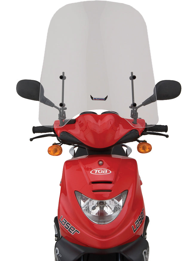 Slipstreamer Universal Scooter Windshield for 50 Series with 23.5 Inch Width and Height - Fits Most Scooters with 8mm Mirror Threads