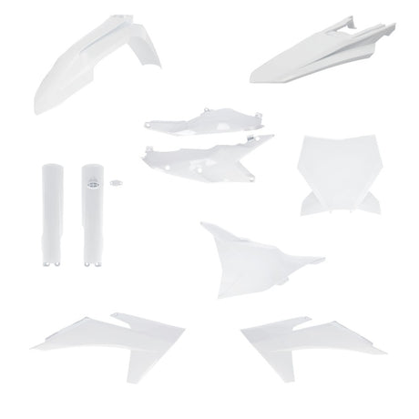 Acerbis 23-24 KTM 125-450 SX/SX-F/XC/XC-F Plastic Kit in White - Durable OEM Style Body Panels for Off-Road Motorcycles
